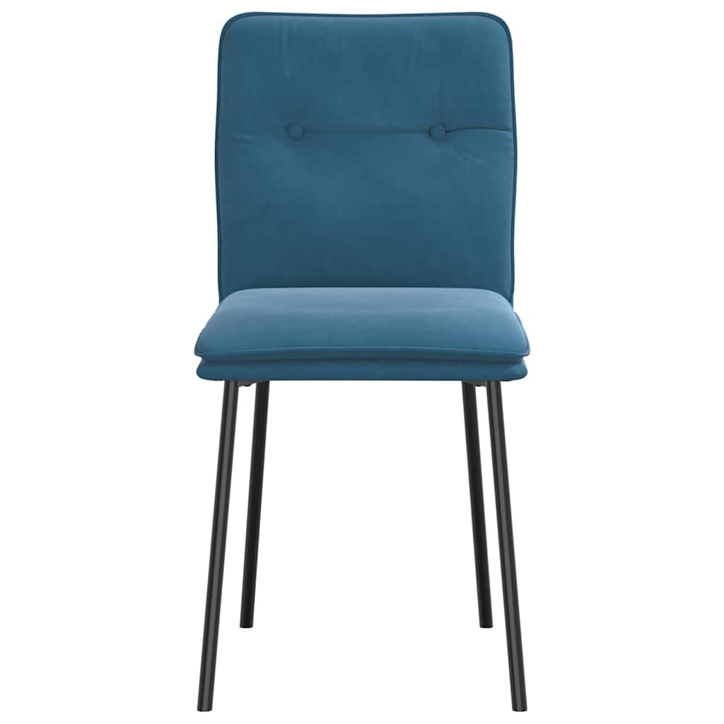 Cadeiras de jantar 2 pcs veludo azul