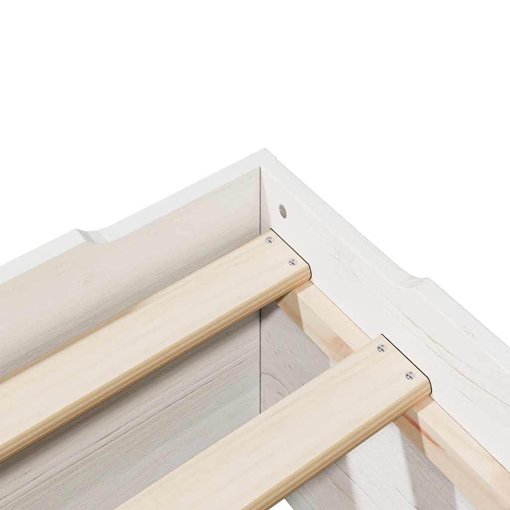 Cama sem colchão empilháveis 90x190 cm madeira maciça branco