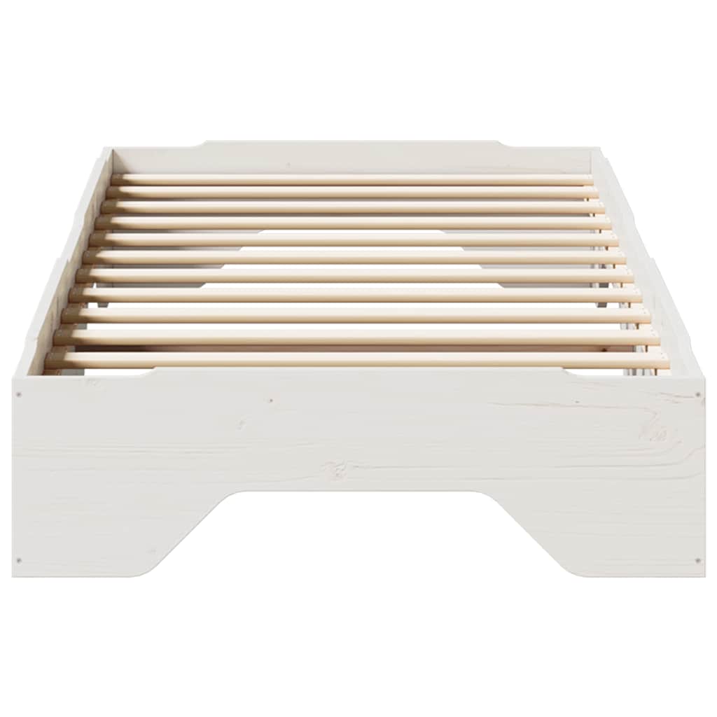 Cama sem colchão empilháveis 75x190 cm madeira maciça branco