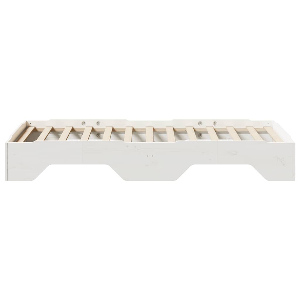 Cama sem colchão empilháveis 75x190 cm madeira maciça branco