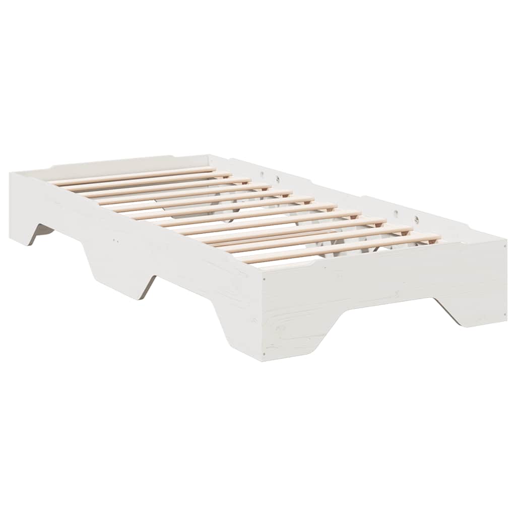 Cama sem colchão empilháveis 75x190 cm madeira maciça branco
