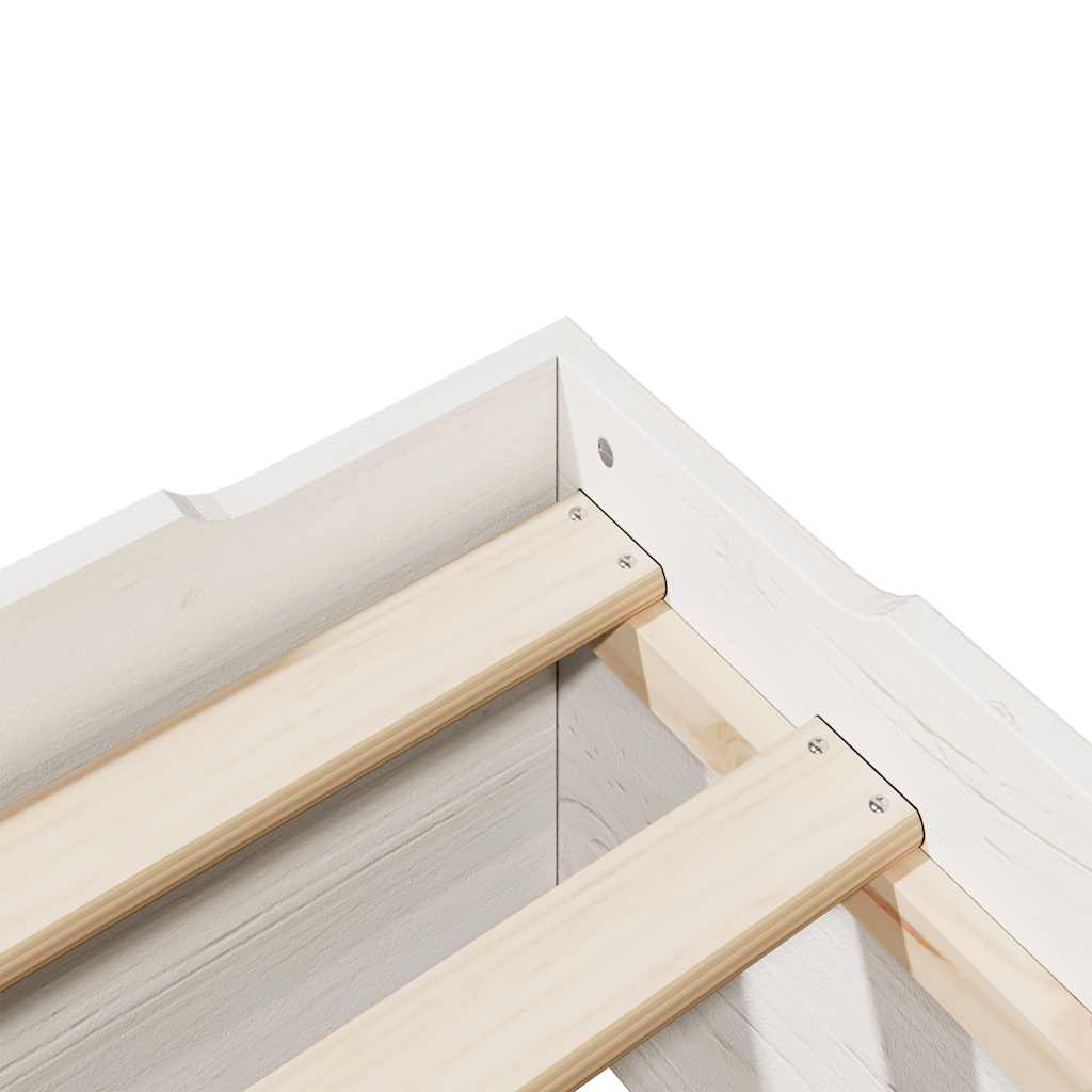 Cama sem colchão empilháveis 75x190 cm madeira maciça branco