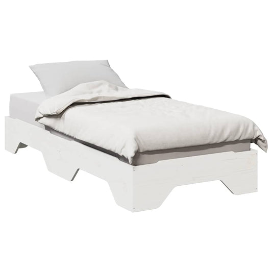 Cama sem colchão empilháveis 75x190 cm madeira maciça branco