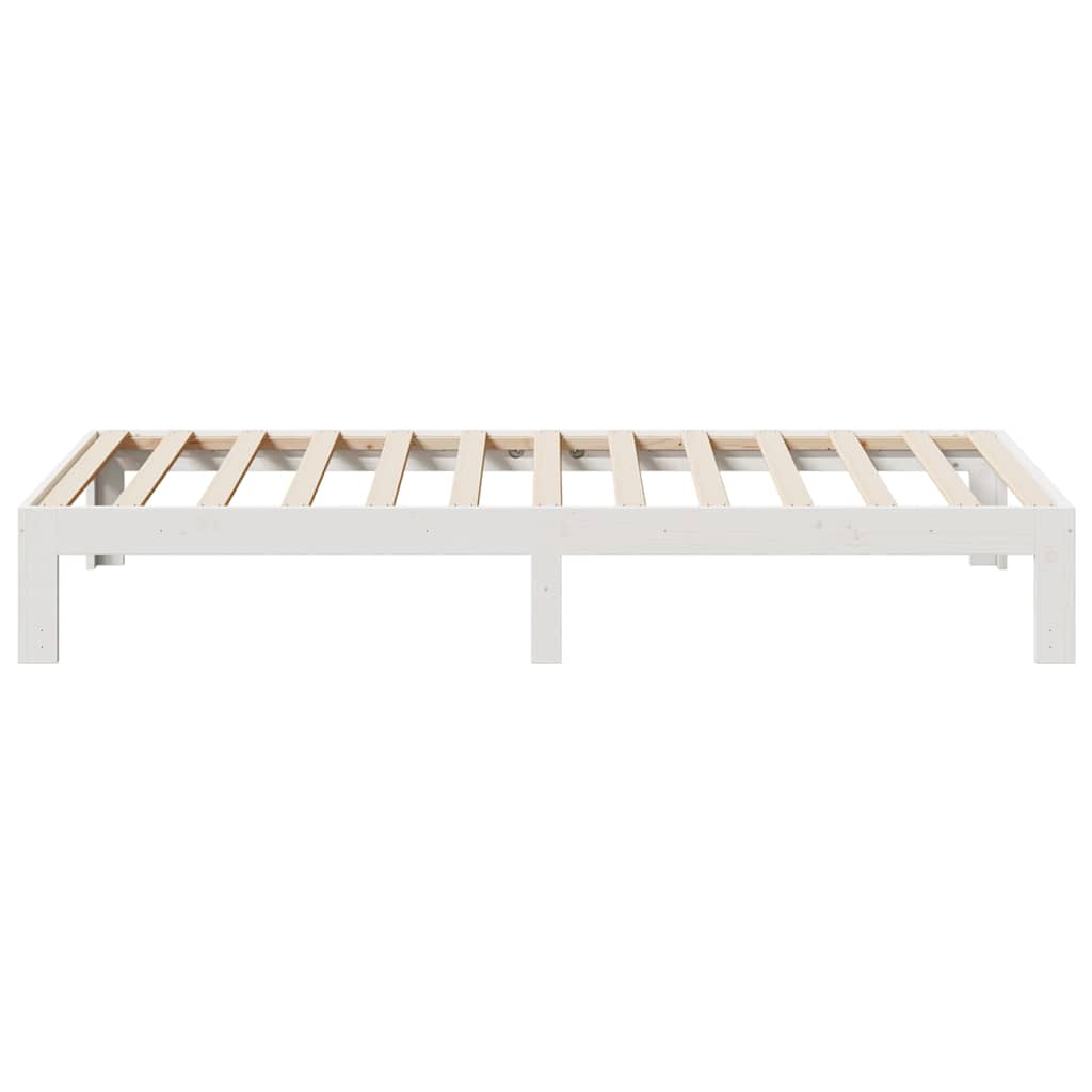 Cama sem colchão 90x200 cm madeira de pinho maciça branco