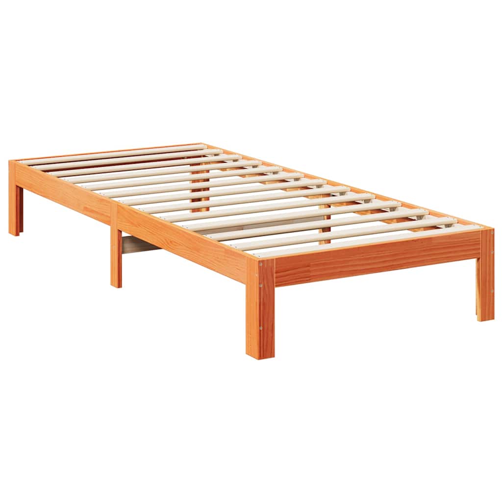 Cama sem colchão 90x200 cm pinho maciço castanho-mel