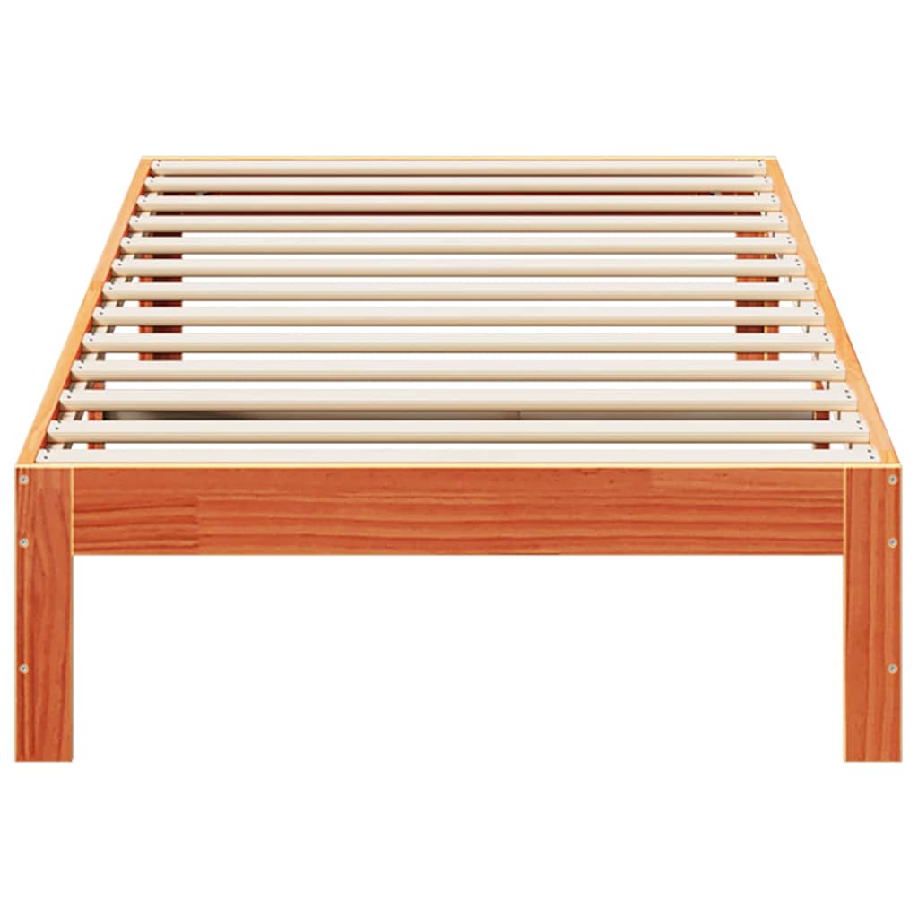 Cama sem colchão 90x200 cm pinho maciço castanho-mel