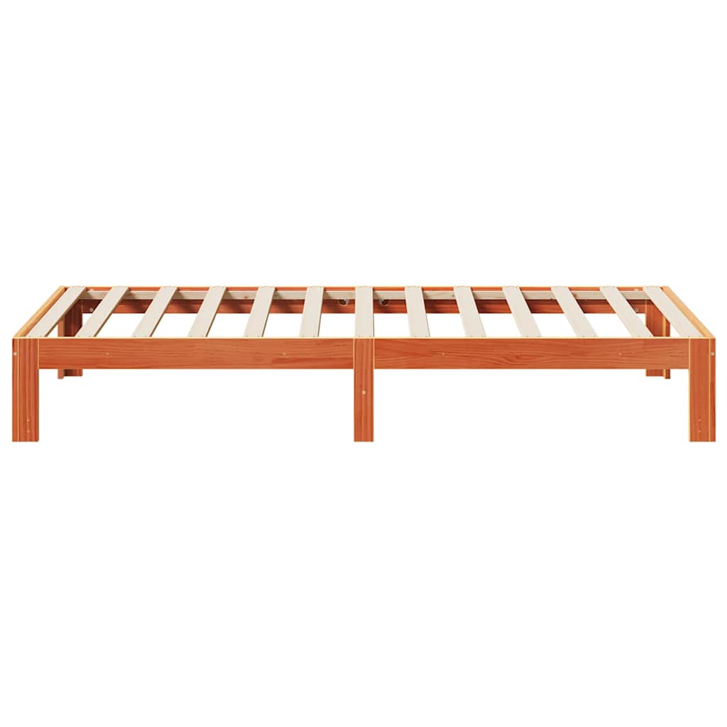 Cama sem colchão 90x200 cm pinho maciço castanho-mel