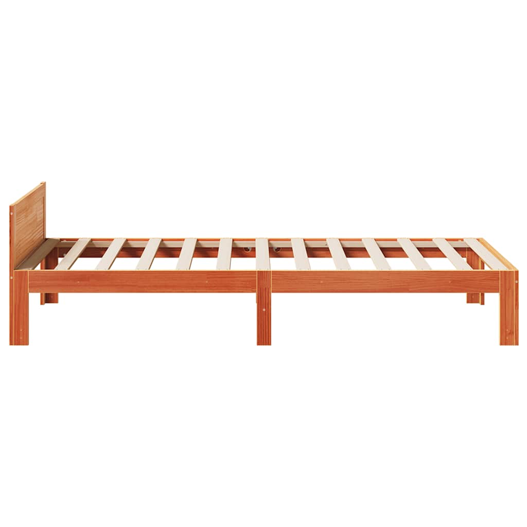 Cama sem colchão 80x200 cm pinho maciço castanho-mel