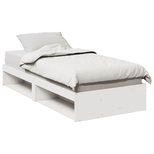 Sofá-cama sem colchão 90x200 cm madeira de pinho maciça branco