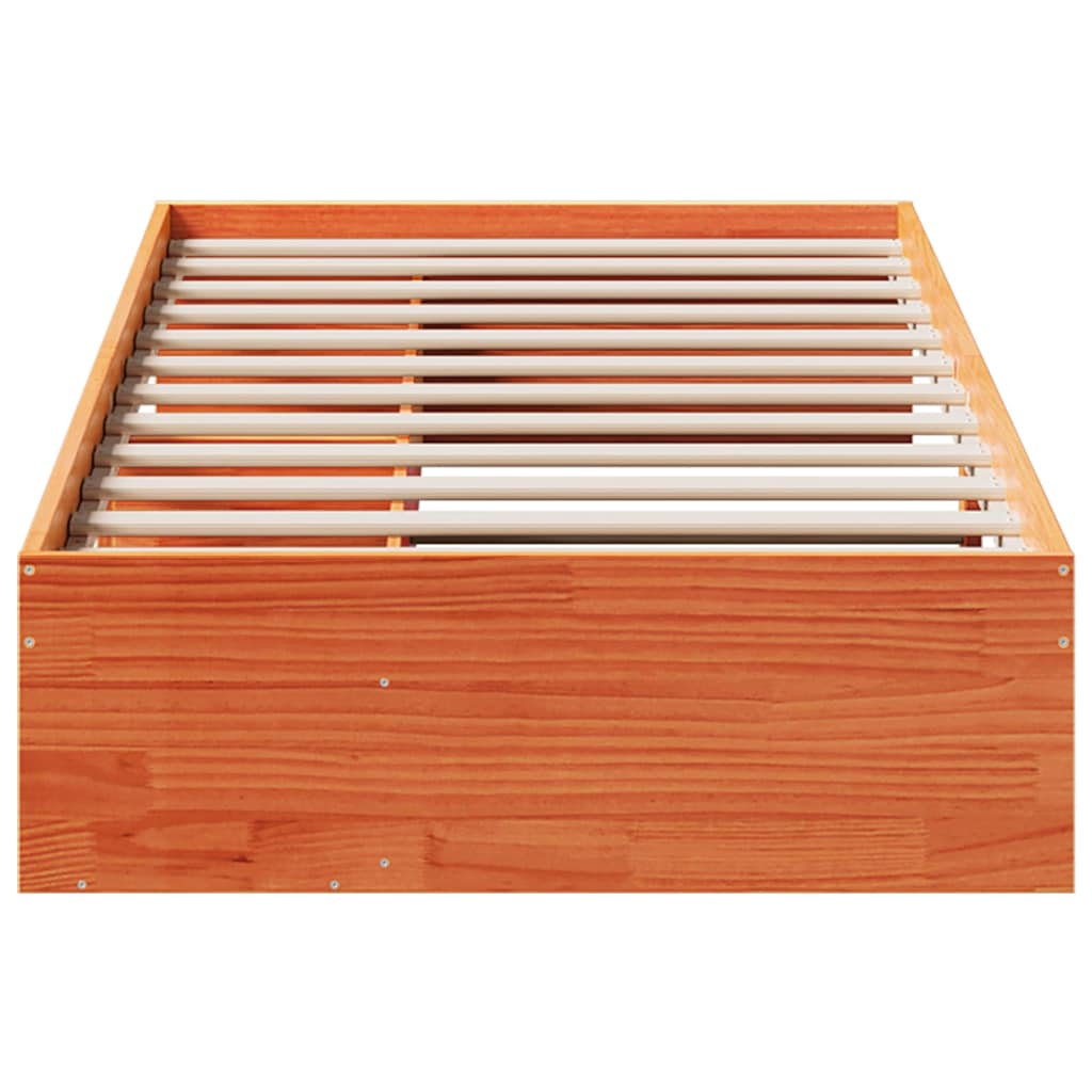 Sofá-cama sem colchão 80x200 cm madeira de pinho castanho cera