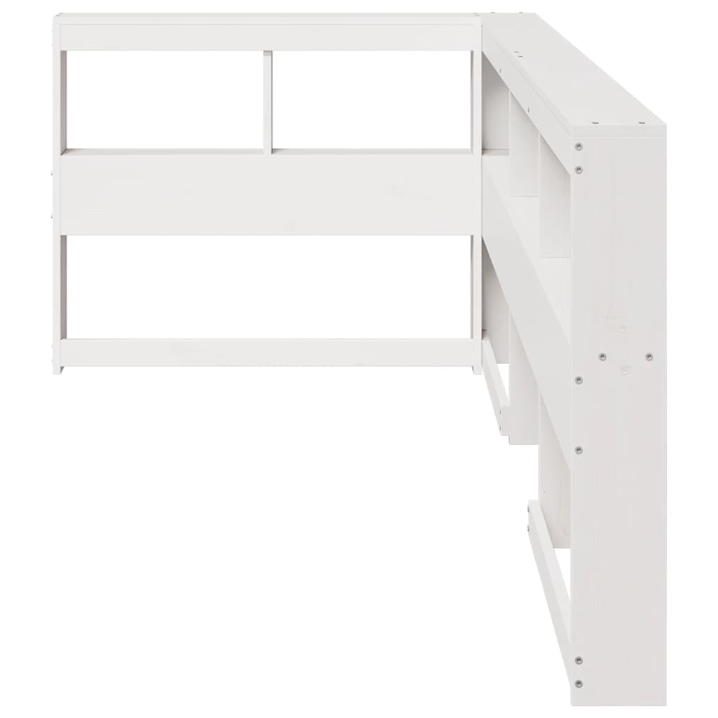 Estante cabeceira forma de L 80 cm madeira pinho maciça branco