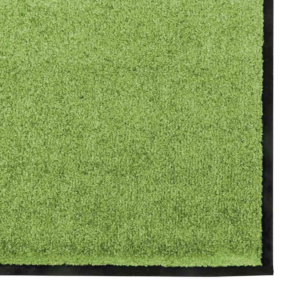 Tapete de Entrada Verde e Preto 120 x 250 cm Poliamida e PVC