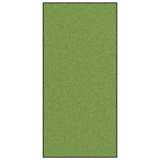 Tapete de Entrada Verde e Preto 120 x 250 cm Poliamida e PVC