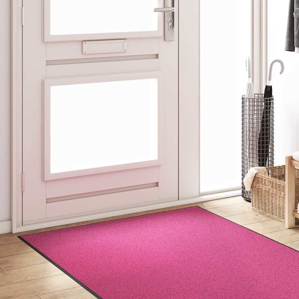 Tapete de Entrada Rosa e Preto 120 x 300 cm Poliamida e PVC