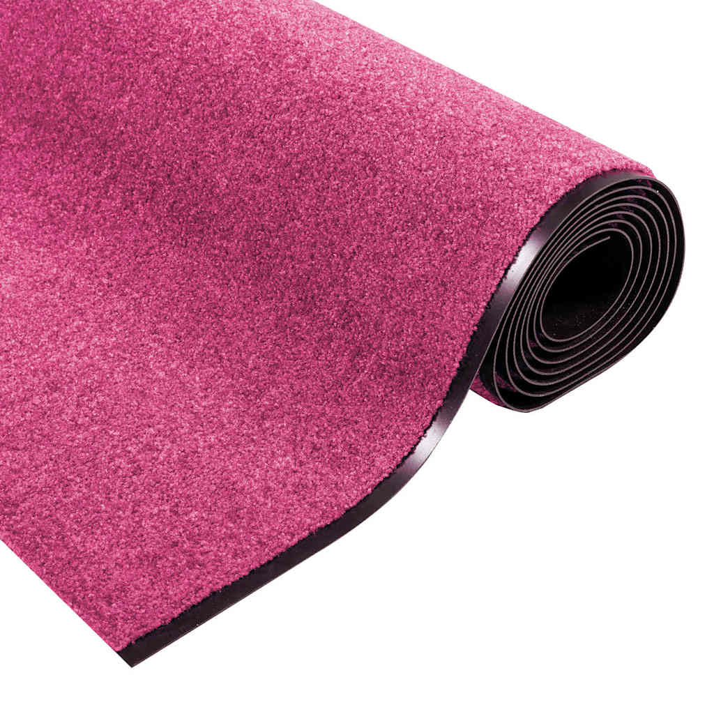 Tapete de Entrada Rosa e Preto 120 x 400 cm Poliamida e PVC