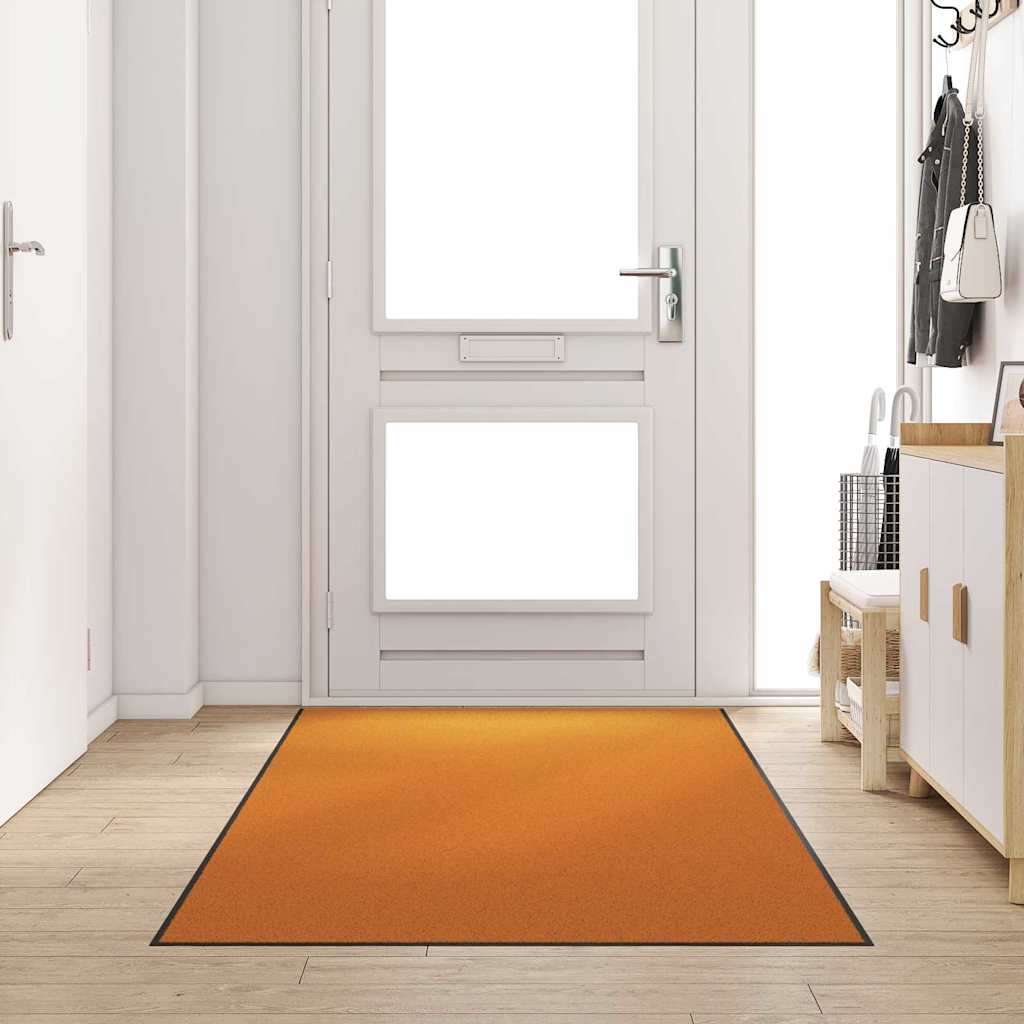 Tapete de Entrada Laranja e Preto 120 x 250 cm Poliamida e PVC