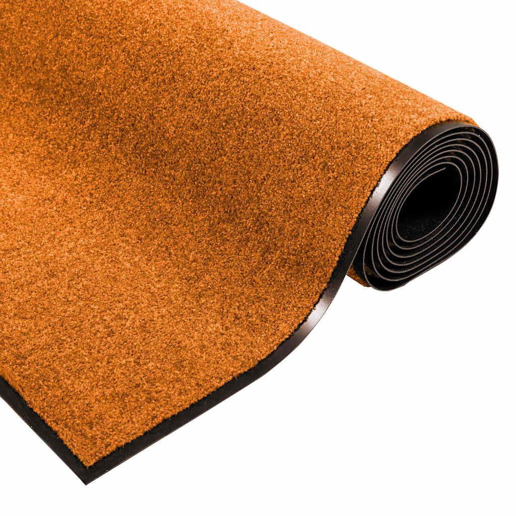 Tapete de Entrada Laranja e Preto 120 x 300 cm Poliamida e PVC