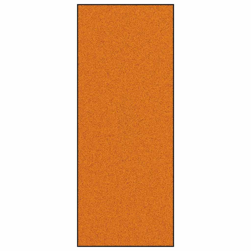 Tapete de Entrada Laranja e Preto 120 x 300 cm Poliamida e PVC