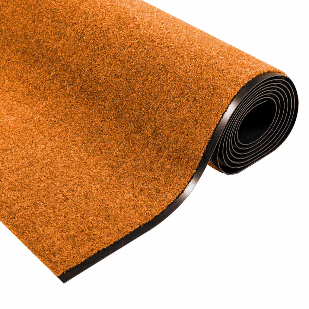 Tapete de Entrada Laranja e Preto 120 x 400 cm Poliamida e PVC