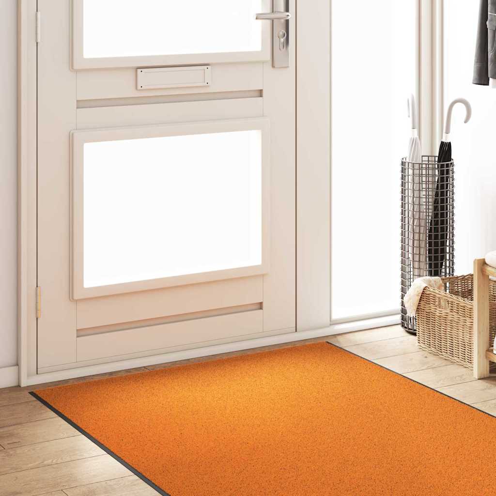 Tapete de Entrada Laranja e Preto 120 x 400 cm Poliamida e PVC