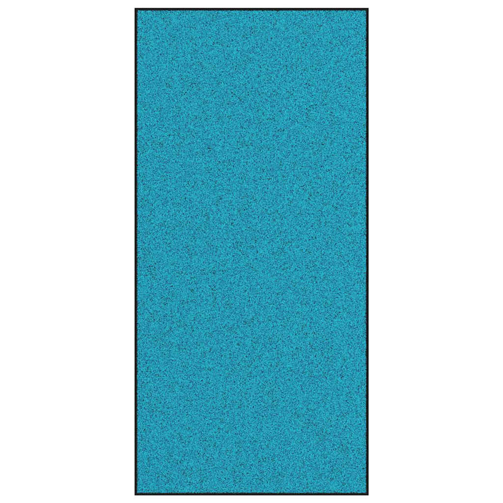 Tapete de Entrada Ciano e Preto 120 x 250 cm Poliamida e PVC