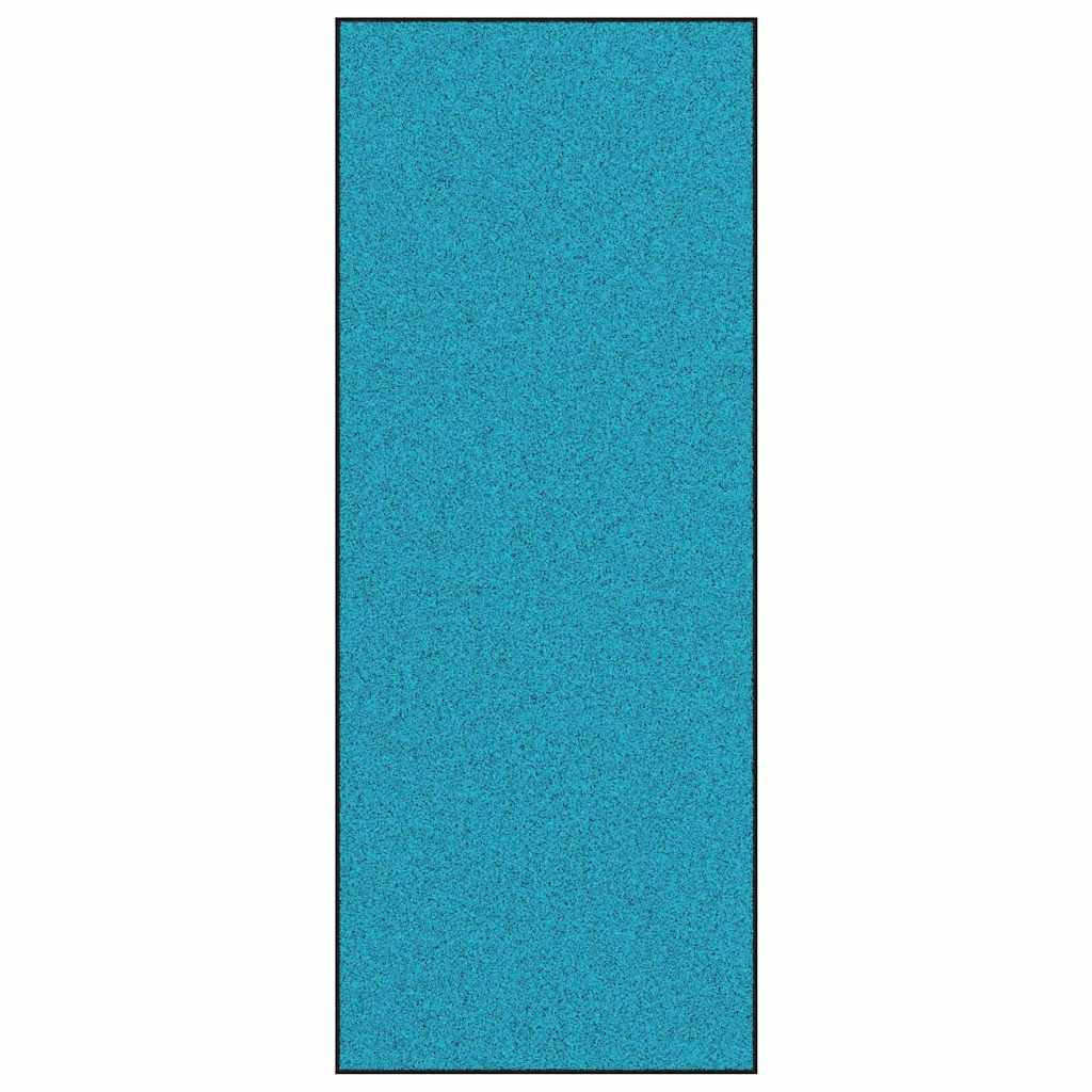 Tapete de Entrada Ciano e Preto 120 x 300 cm Poliamida e PVC
