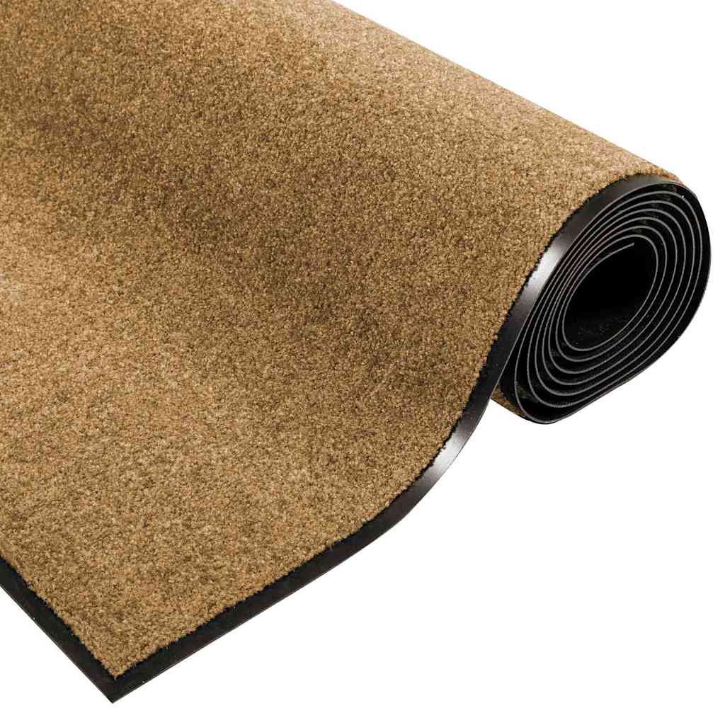 Tapete de Entrada Creme e Preto 120 x 300 cm Poliamida e PVC