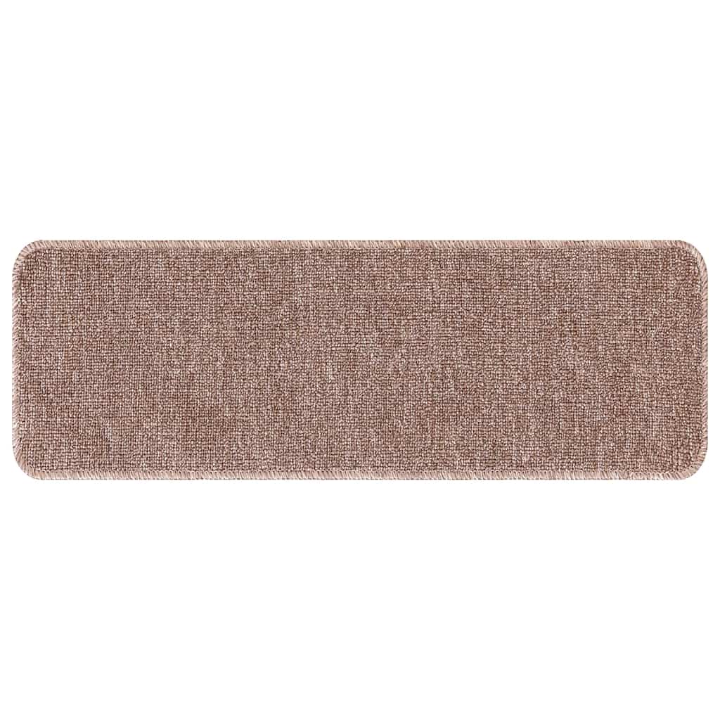 Tapetes Antiderrapantes para Escadas 15 pcs Castanho-claro