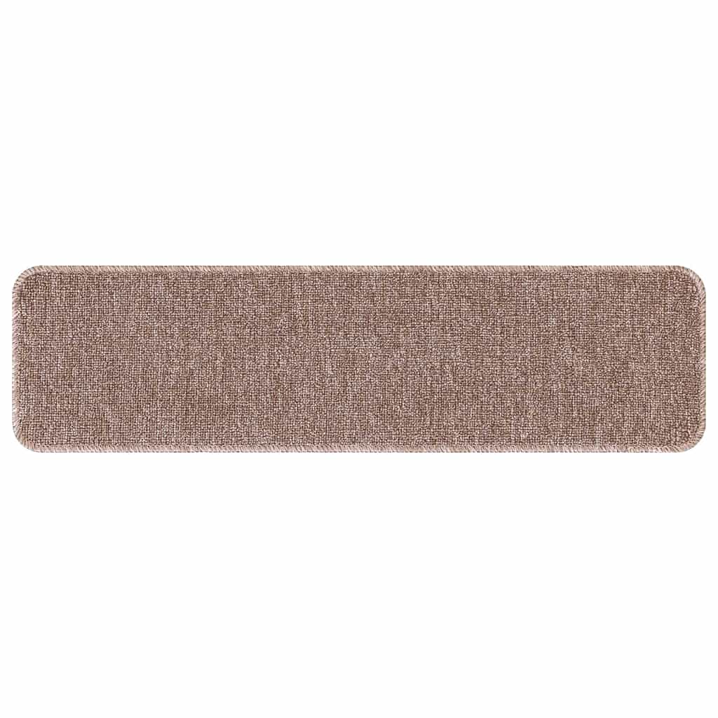 Tapetes Antiderrapantes para Escadas 15 pcs Castanho-claro