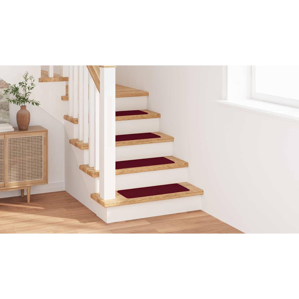 Tapetes Antiderrapantes para Escadas 15 pcs Bordô 60 x 25 cm PP