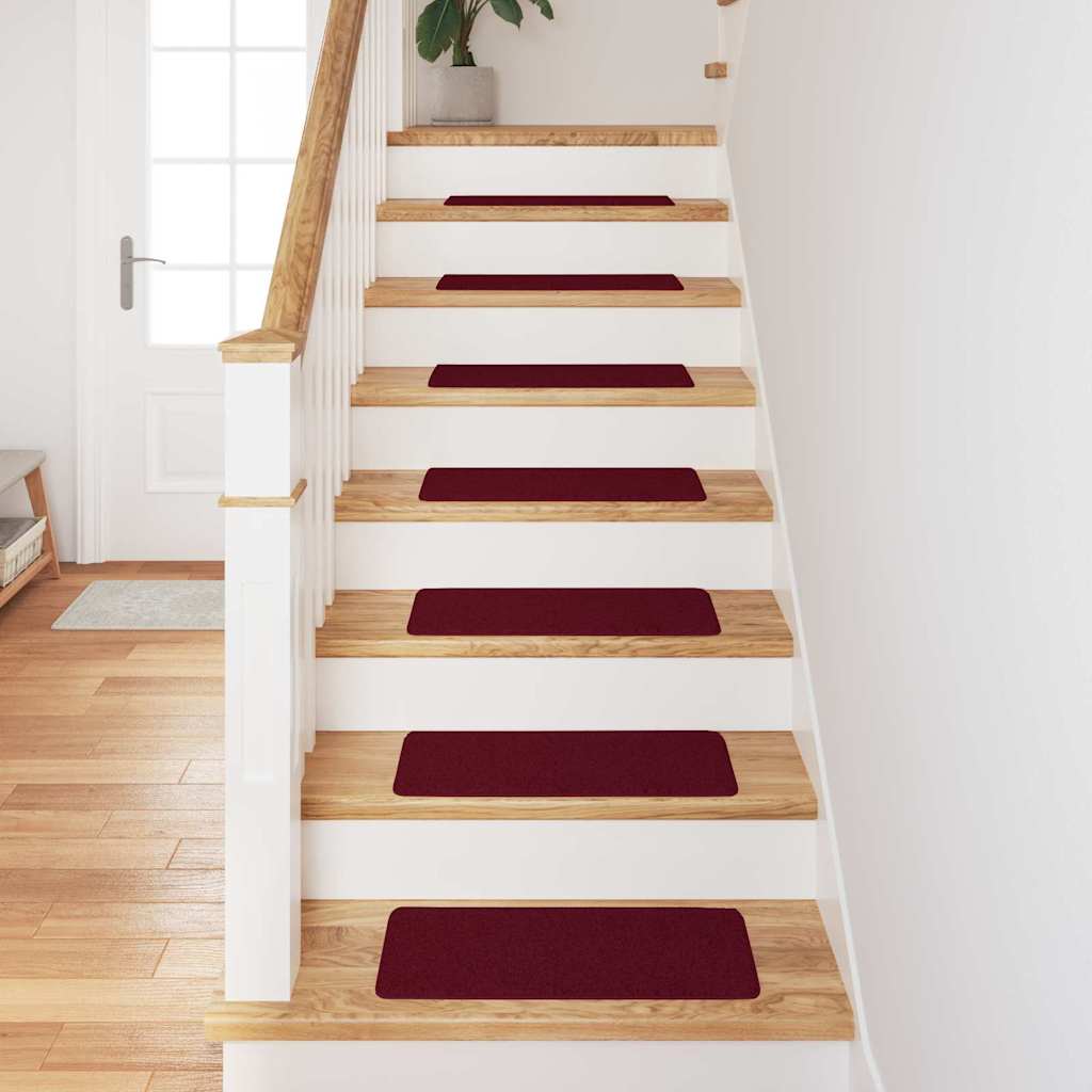 Tapetes Antiderrapantes para Escadas 15 pcs Bordô 60 x 25 cm PP