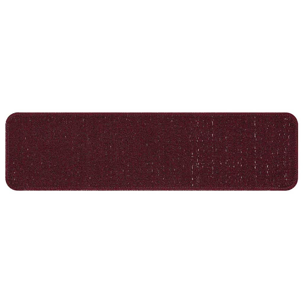 Tapetes Antiderrapantes para Escadas 15 pcs Bordô 75 x 20 cm PP