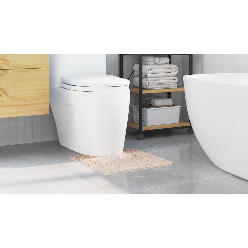 Tapete Antiderrapante para Banheiro com Corte para o Vaso Creme