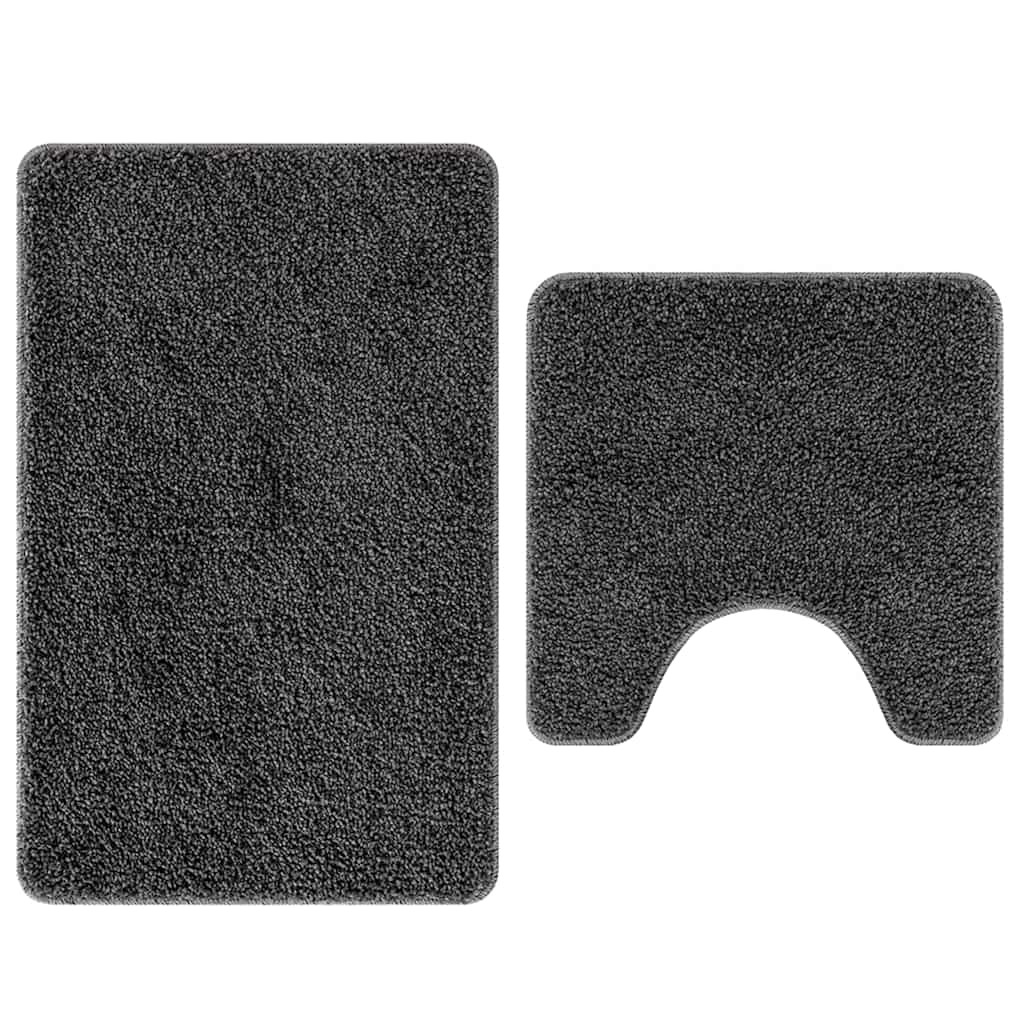 Conjunto de Tapetes de Banho Antiderrapantes 2 pcs Cinza Escuro