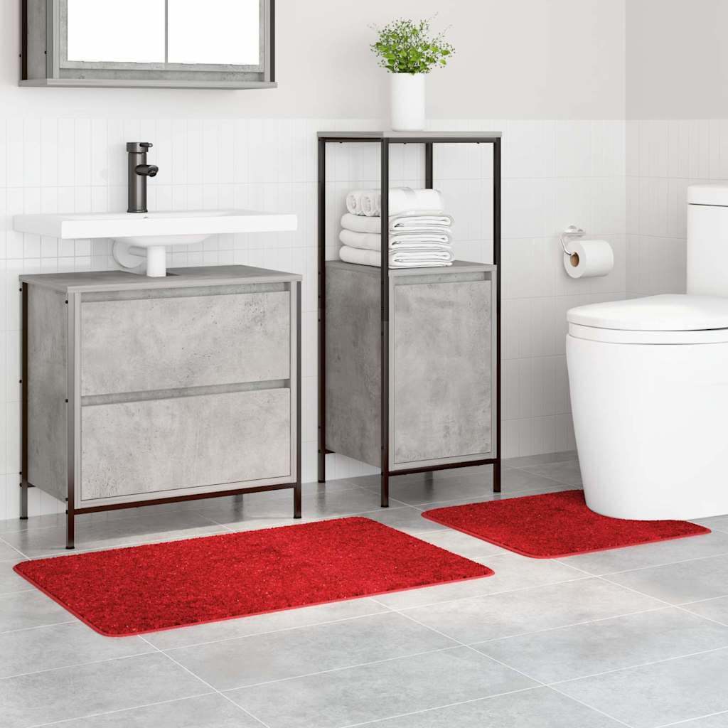 Conjunto de Tapetes de Banho Antiderrapantes 2 pcs Vermelho PP