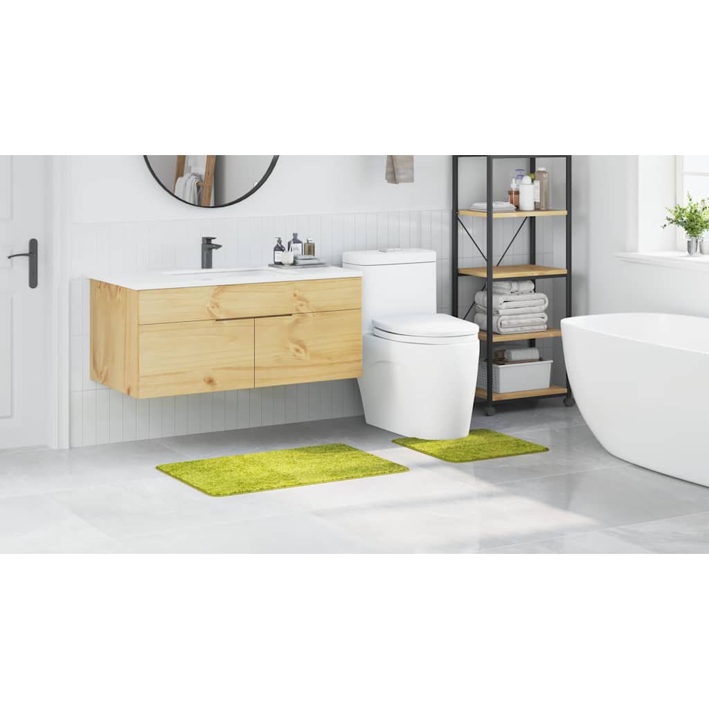 Conjunto de Tapetes de Banho Antiderrapantes 2 pcs Verde PP