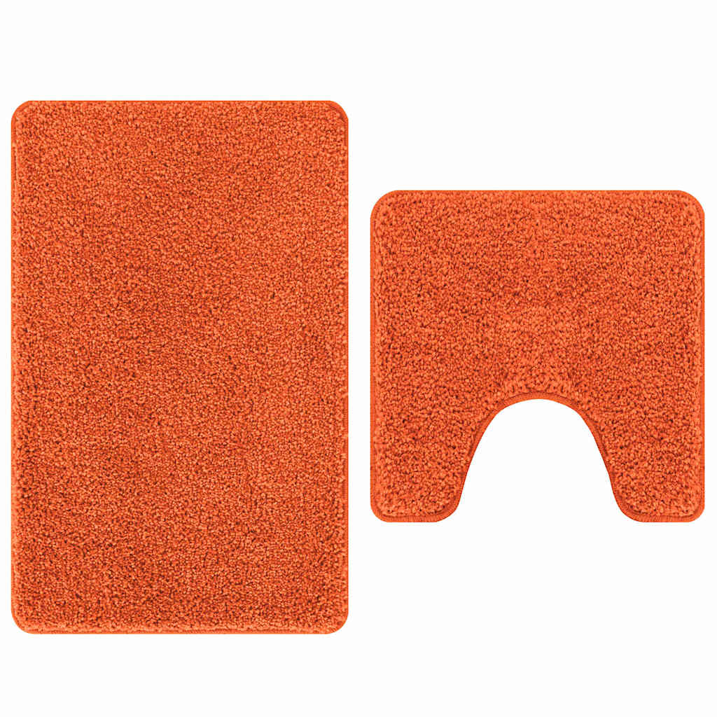 Conjunto de Tapetes de Banho Antiderrapantes 2 pcs Laranja PP