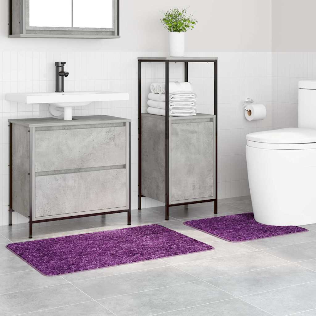Conjunto de Tapetes de Banho Antiderrapantes 2 pcs Roxo PP