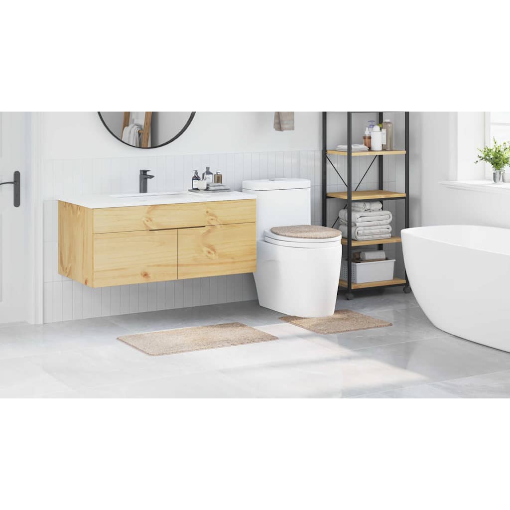 Conjunto de Tapetes de Banho Antiderrapantes 3 pcs Creme