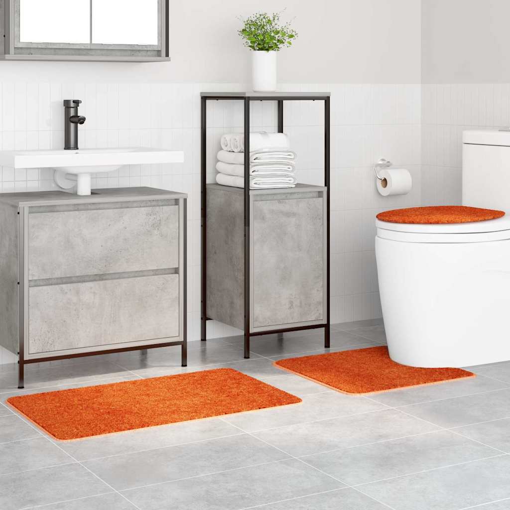 Conjunto de Tapetes de Banho Antiderrapantes 3 pcs Laranja