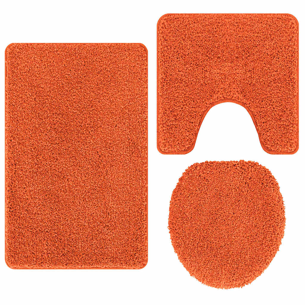 Conjunto de Tapetes de Banho Antiderrapantes 3 pcs Laranja