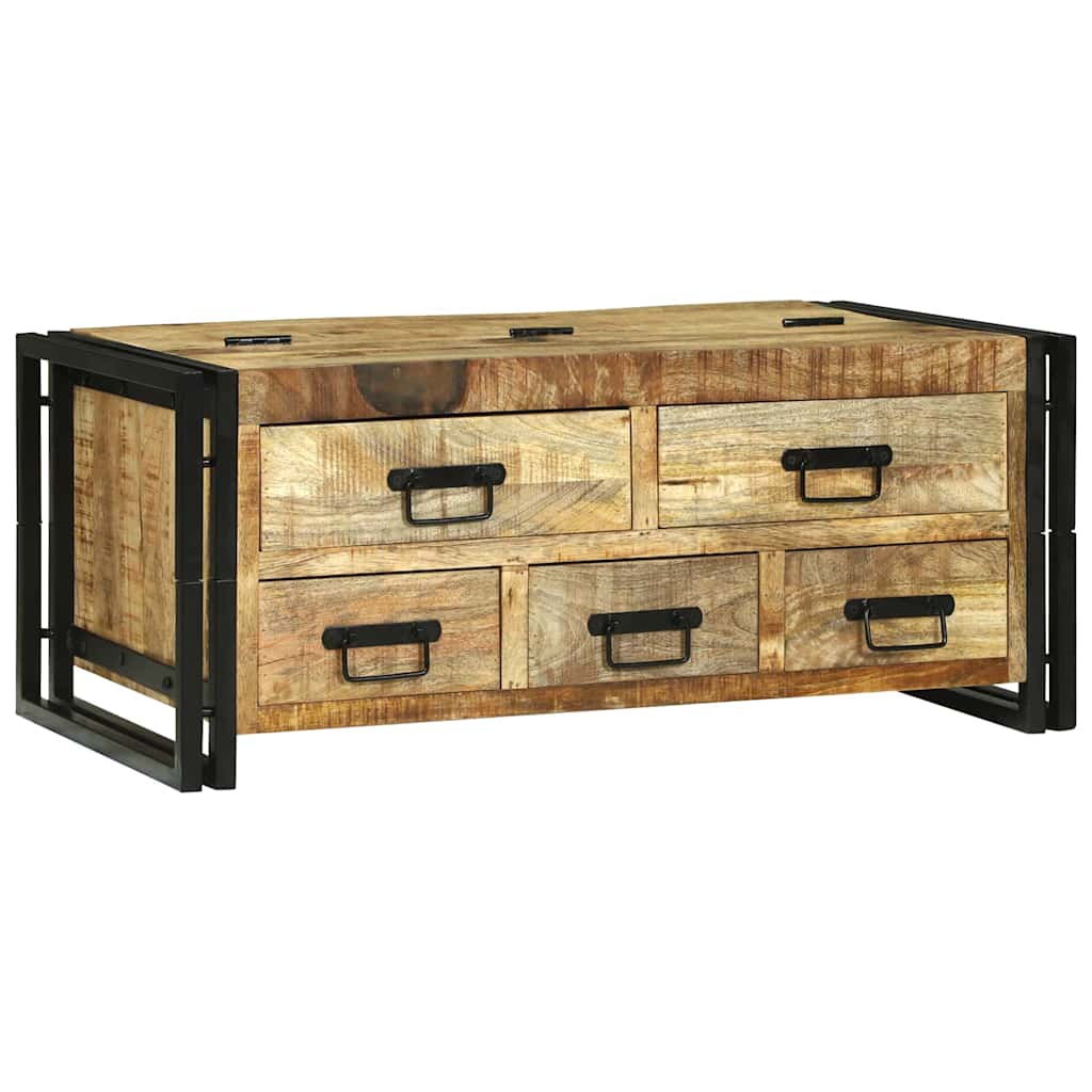 Mesa de centro Castanho Madeira de mangueira áspera maciça
