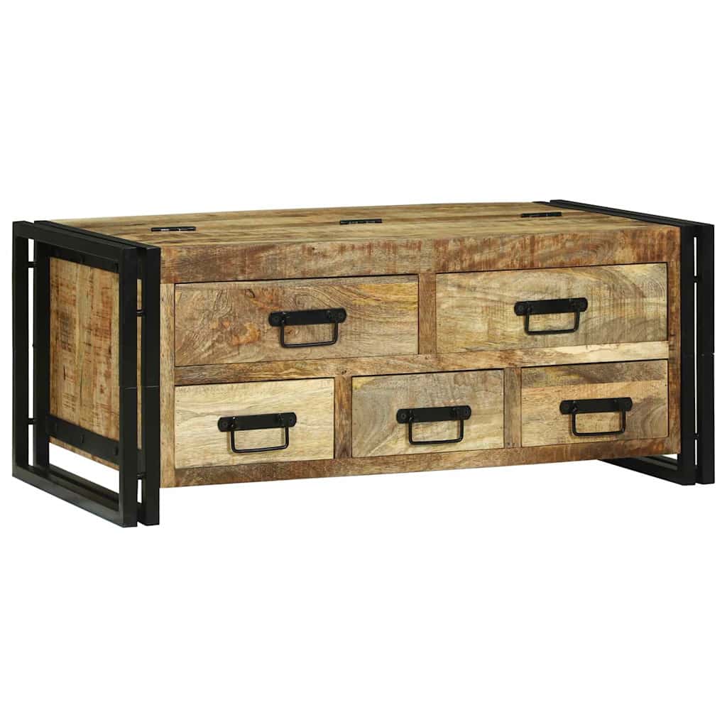 Mesa de centro Castanho Madeira de mangueira áspera maciça