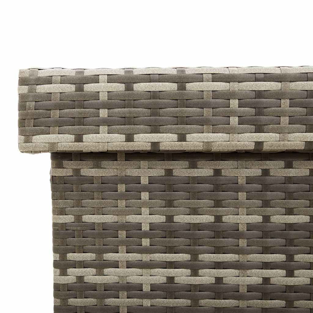 Caixa de arrumação com rodas 110x55x73 cm vime PE cinzento
