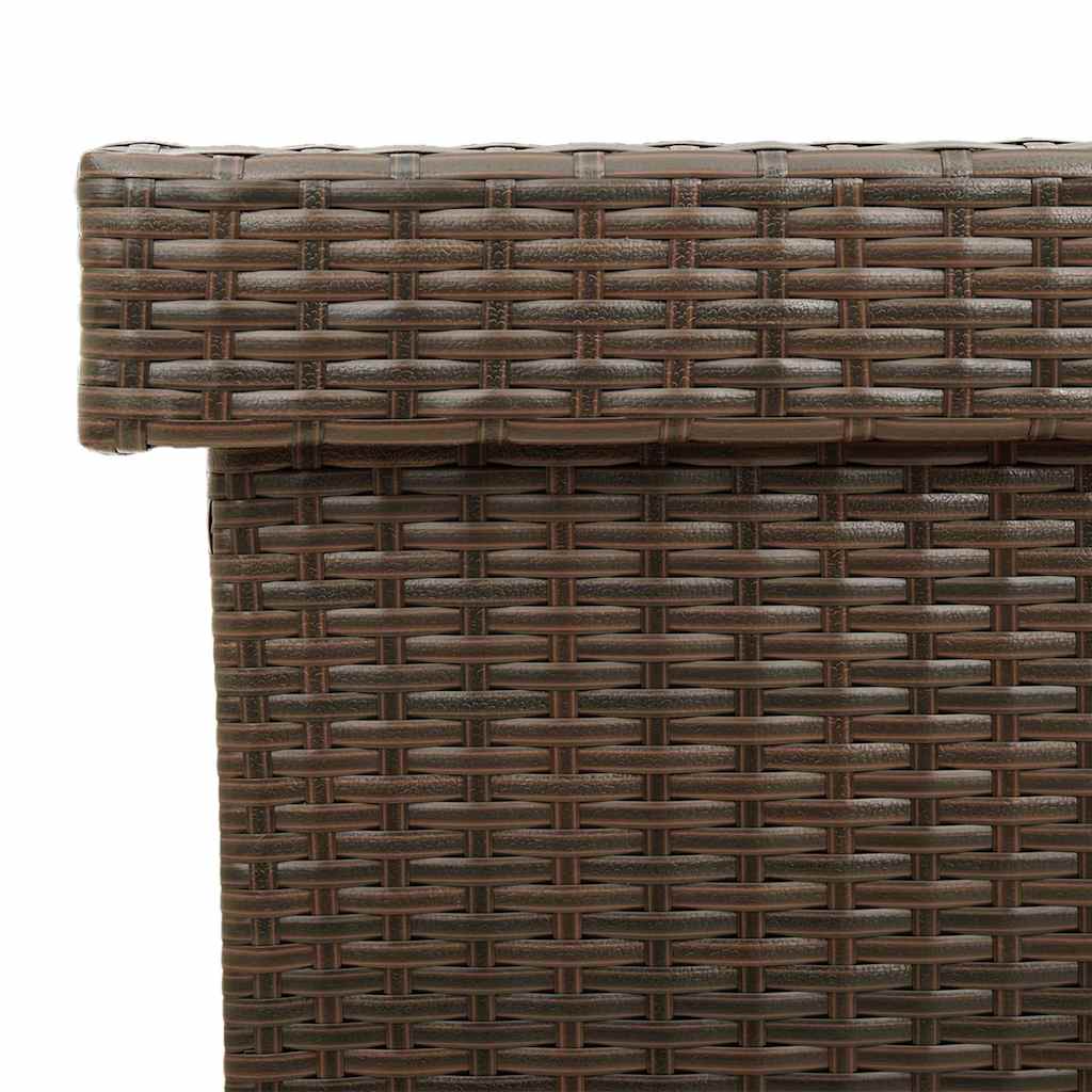 Caixa de arrumação com rodas 160x55x75 cm vime PE castanho
