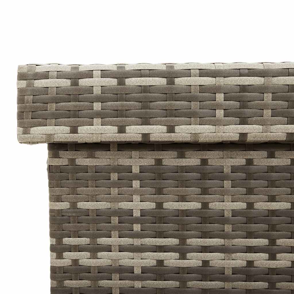 Caixa de arrumação com rodas 160x55x75 cm vime PE cinzento