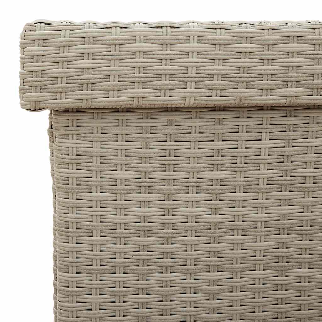 Caixa de arrumação com rodas 160x55x75 cm vime PE cinza-claro