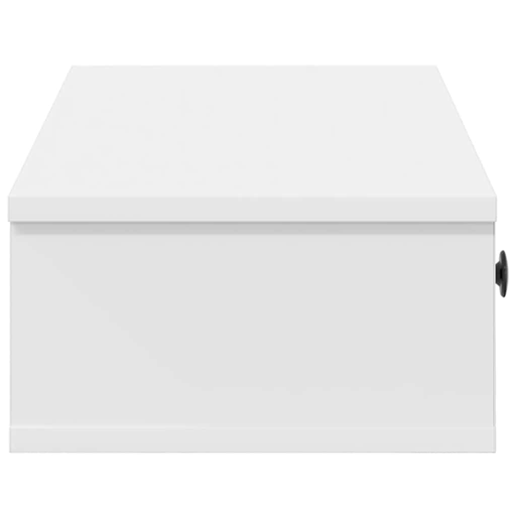 Prateleira parede c/ gavetas 60x28x15 cm deriv. madeira branco