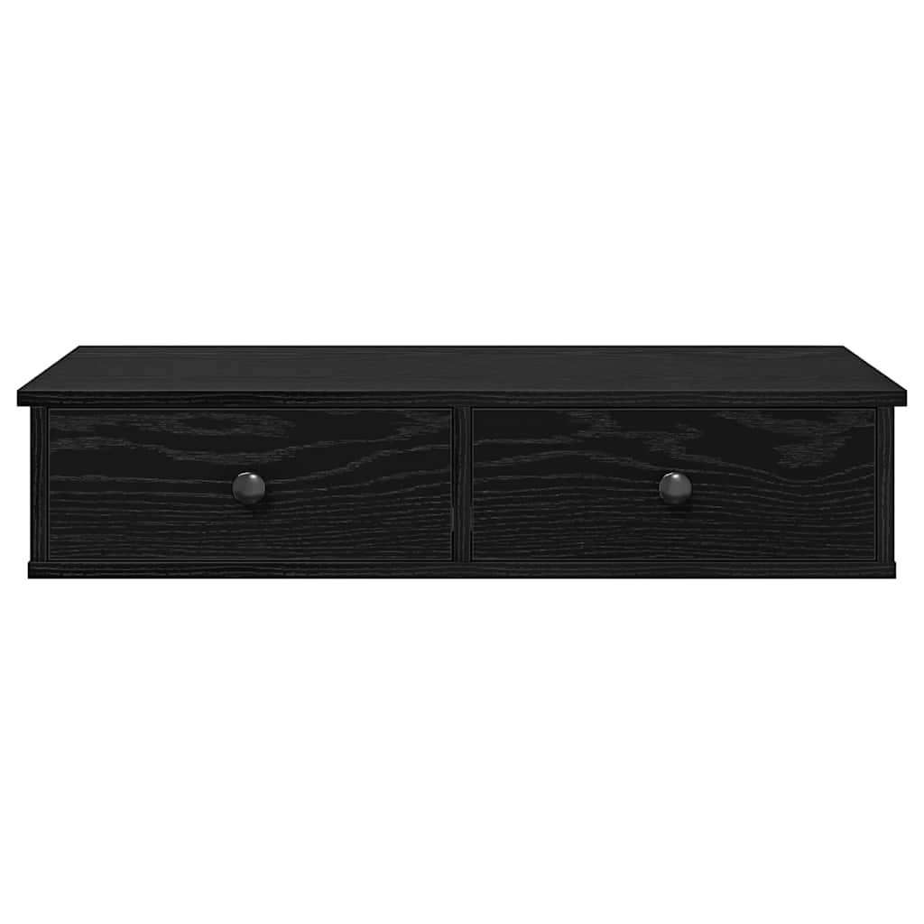 Prateleira parede c/ gavetas 80x34x17 cm deriv. madeira preto