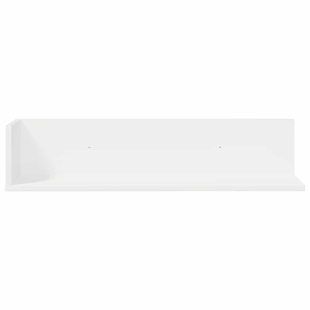 Estantes de parede 2pcs 75x16,5x16,5cm derivados madeira branco